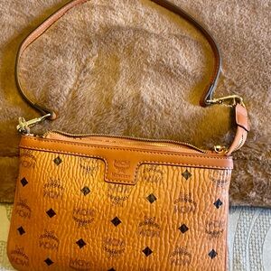 Women's MCM  Tan Leather Shoulder Bag, wallet, and checkbook cover. NWOT